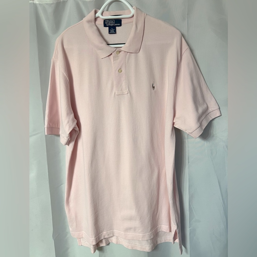 Ralph Lauren Men's Light Pink Polo Shirt. Size XL excellent used condition